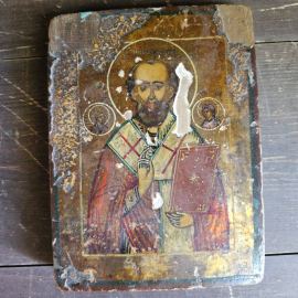 Икона Святой Николай Чудотворец с приписными святыми, 1700. Картинка 1